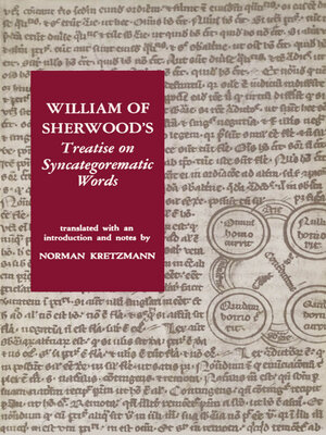 cover image of William of Sherwood's Treatise on Syncategorematic Words